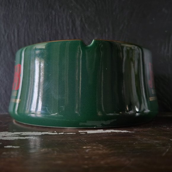 Vtg J&B Rare Scotch Whisky Large Table Ashtray, Green Ashtray France, Bar Decor - Picture 4 of 6